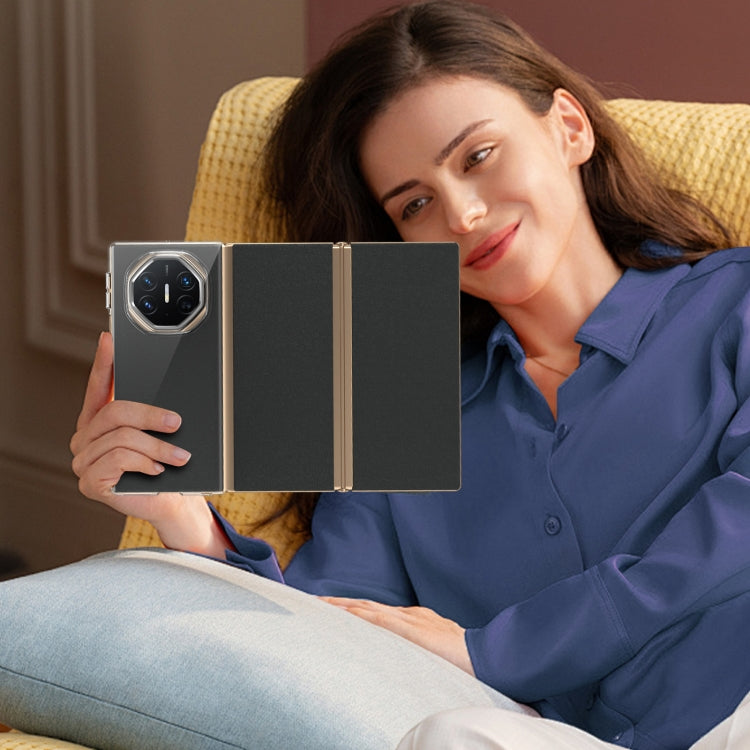 For Huawei Mate XT Ultimate Design lce Folding Series Integrated Clear PC Phone Case(Silver) - Huawei Cases by PMC TechLife | Online Shopping South Africa | PMC TechLife | Buy Now Pay Later Mobicred