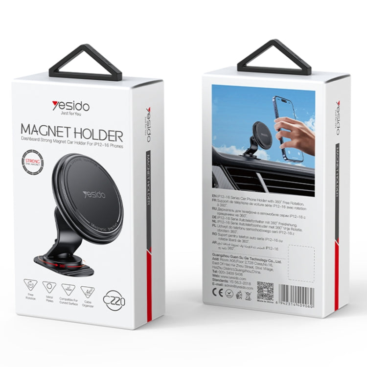 Yesido C220 Car Center Console MagSafe Magnetic Phone Holder(Black) - Universal Car Holders by Yesido | Online Shopping South Africa | PMC TechLife | Buy Now Pay Later Mobicred