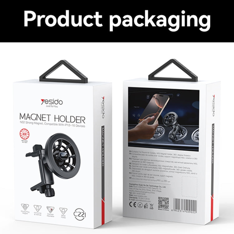 Yesido C221 Car Air Vent MagSafe Magnetic Phone Holder(Black) - Universal Car Holders by Yesido | Online Shopping South Africa | PMC TechLife | Buy Now Pay Later Mobicred