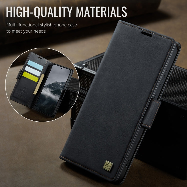 For Samsung Galaxy S25 5G AutSpace A11 Side Buckle MagSafe Magnetic RFID Phone Leather Case(Black) - free shipping - PMC Jewellery - Order now!