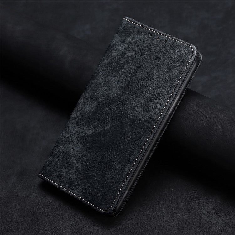 For Samsung Galaxy S25+ 5G RFID Anti-theft Brush Magnetic Leather Phone Case(Black) - Galaxy S25+ 5G Cases by PMC TechLife | Online Shopping South Africa | PMC TechLife | Buy Now Pay Later Mobicred
