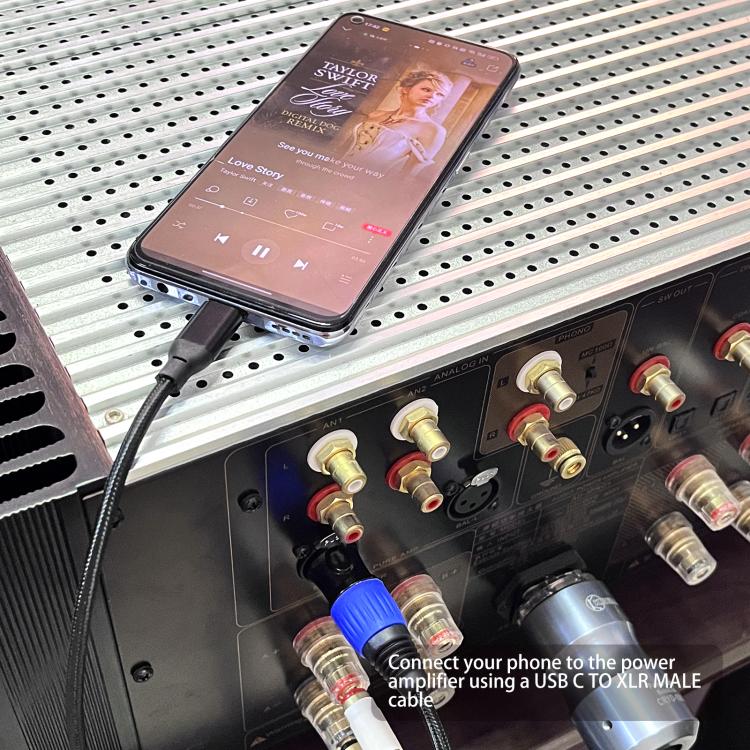 TY015 Type-C Male to XLR Male Stereo Output Audio Cable, Length:2m(Black Blue) - Microphone Audio Cable & Connector by PMC TechLife | Online Shopping South Africa | PMC TechLife | Buy Now Pay Later Mobicred