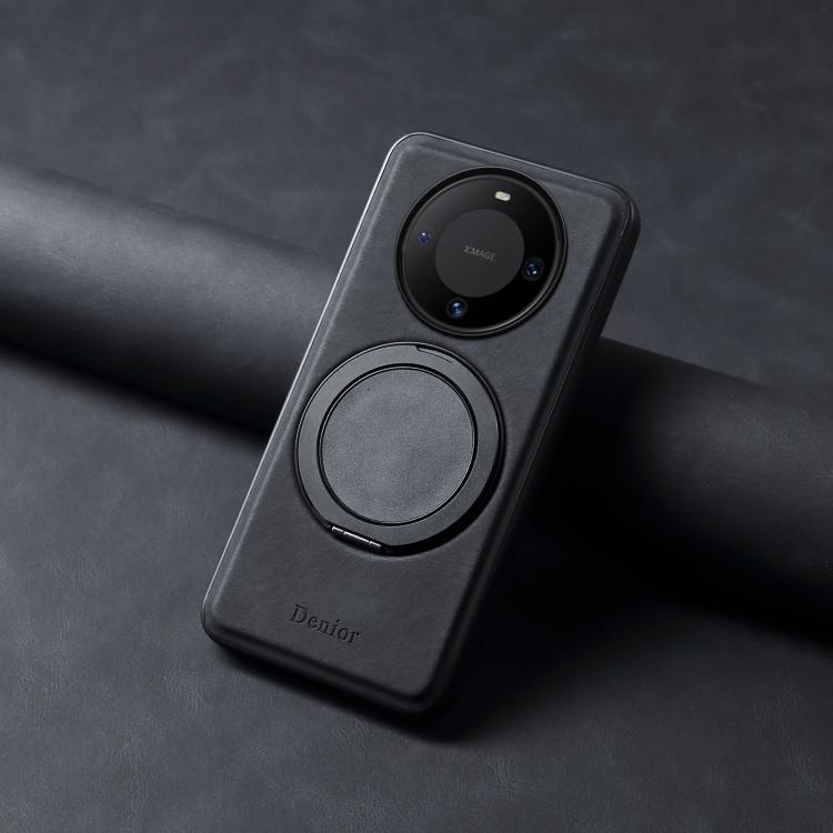 For Huawei Mate 60 Denior A14 Skin Feel Rotating Holder MagSafe Phone Case(Black) - Huawei Cases by Denior | Online Shopping South Africa | PMC TechLife | Buy Now Pay Later Mobicred
