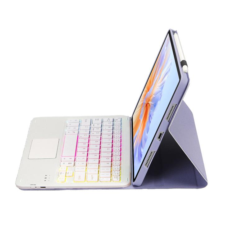 For Honor Pad V9 AH27-AS Ultra-thin Detachable Backlight Bluetooth Keyboard Leather Tablet Case with Touchpad(Lavender White) - Huawei Keyboard by PMC TechLife | Online Shopping South Africa | PMC TechLife | Buy Now Pay Later Mobicred