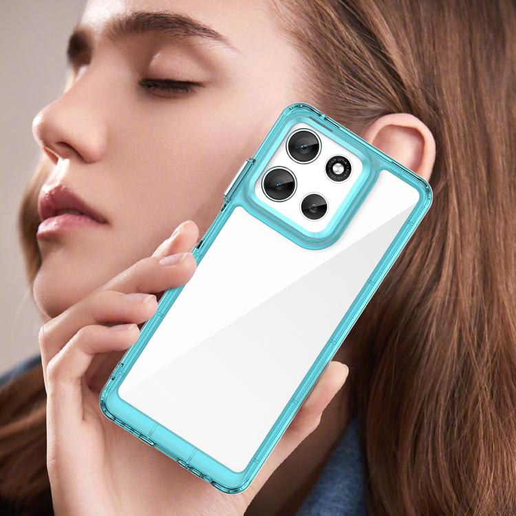 For Motorola Moto G66y 5G Colorful Series Acrylic Hybrid TPU Phone Case(Transparent Blue) - free shipping - PMC TechLife - Order now!