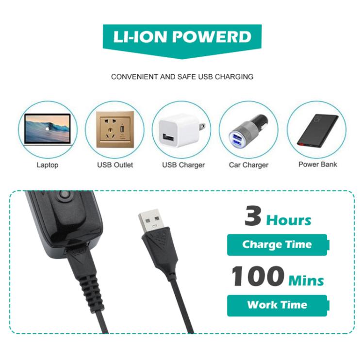 VGR V-653 Professional USB Electric Hair Clipper with Holder(Black) - free shipping - PMC TechLife - Order now!