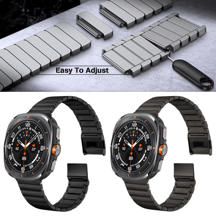For Samsung Galaxy Watch Ultra 47mm Bamboo Norman Buckle Stainless Steel Watch Band(Titanium Color) - free shipping - PMc TechLife - Order now!