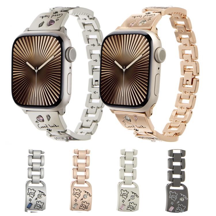 For Apple Watch 46mm / 49mm / 45mm / 44mm Colored Diamond Cat Stainless Steel Watch Band(Starlight) - free shipping - PMc TechLife - Order now!