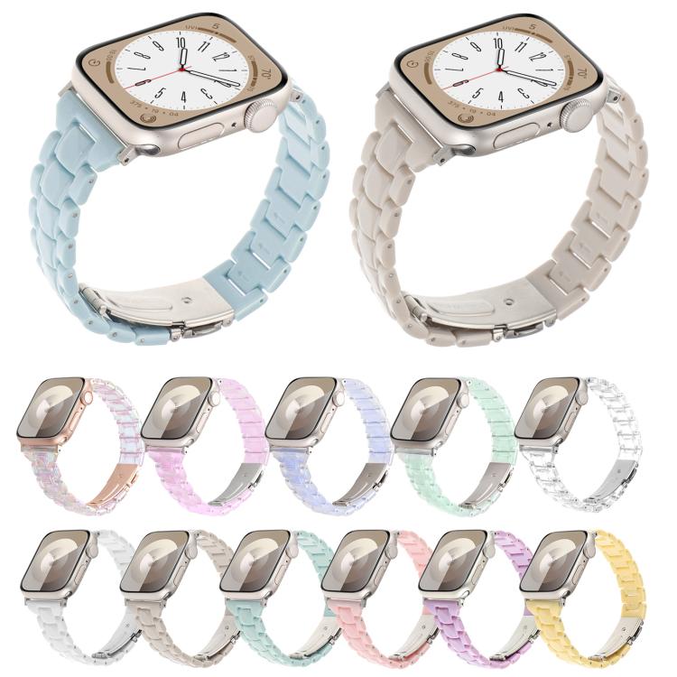 For Apple Watch 42mm / 41mm / 40mm / 38mm Small Waist Rhombus Three-bead Resin Watch Band(Gradient Green) - free shipping - PMc TechLife - Order now!