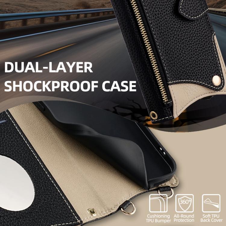 For Asus Zenfone 9 / Zenfone 10 Crossbody Chain Fishtail Litchi Leather Phone Case(Black) - ASUS Cases by PMC TechLife | Online Shopping South Africa | PMC TechLife | Buy Now Pay Later Mobicred