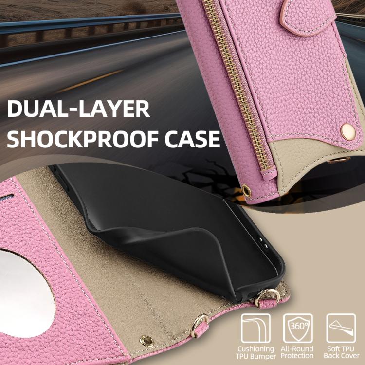 For Asus Zenfone 9 / Zenfone 10 Crossbody Chain Fishtail Litchi Leather Phone Case(Pink) - ASUS Cases by PMC TechLife | Online Shopping South Africa | PMC TechLife | Buy Now Pay Later Mobicred