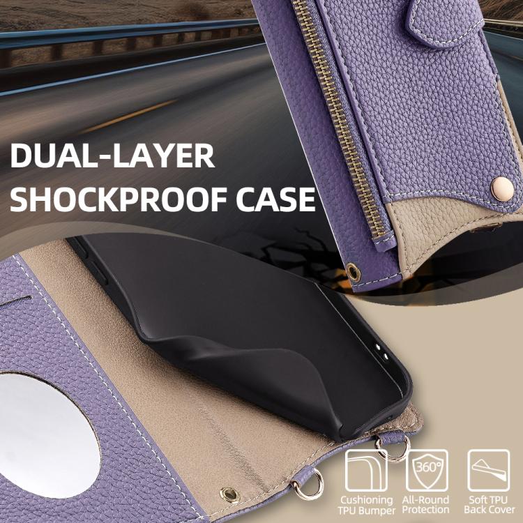 For Asus Zenfone 9 / Zenfone 10 Crossbody Chain Fishtail Litchi Leather Phone Case(Purple) - ASUS Cases by PMC TechLife | Online Shopping South Africa | PMC TechLife | Buy Now Pay Later Mobicred