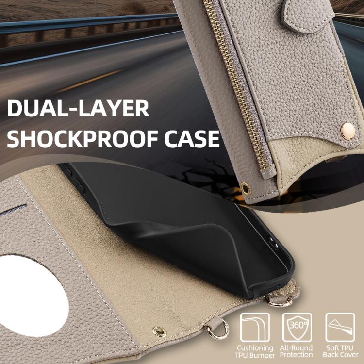 For Motorola Moto G Stylus 5G 2024 Crossbody Chain Fishtail Litchi Leather Phone Case(Grey) - Motorola Cases by PMC TechLife | Online Shopping South Africa | PMC TechLife | Buy Now Pay Later Mobicred