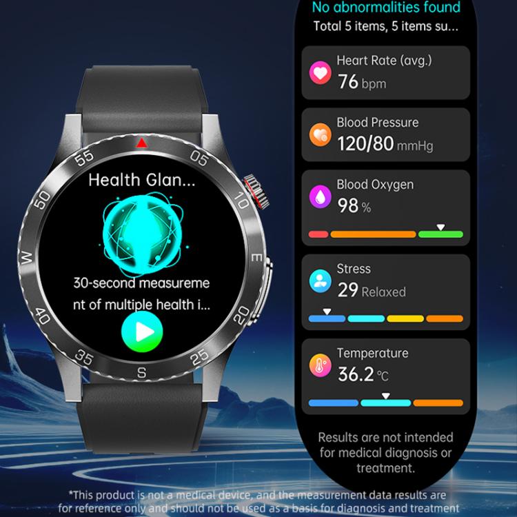 H9 1.43 inch Silicone Strap ECG Smart Watch Supports Bluetooth Calls/Smart Voice Assistant(Black) - free shipping - PMC TechLife - Order now!