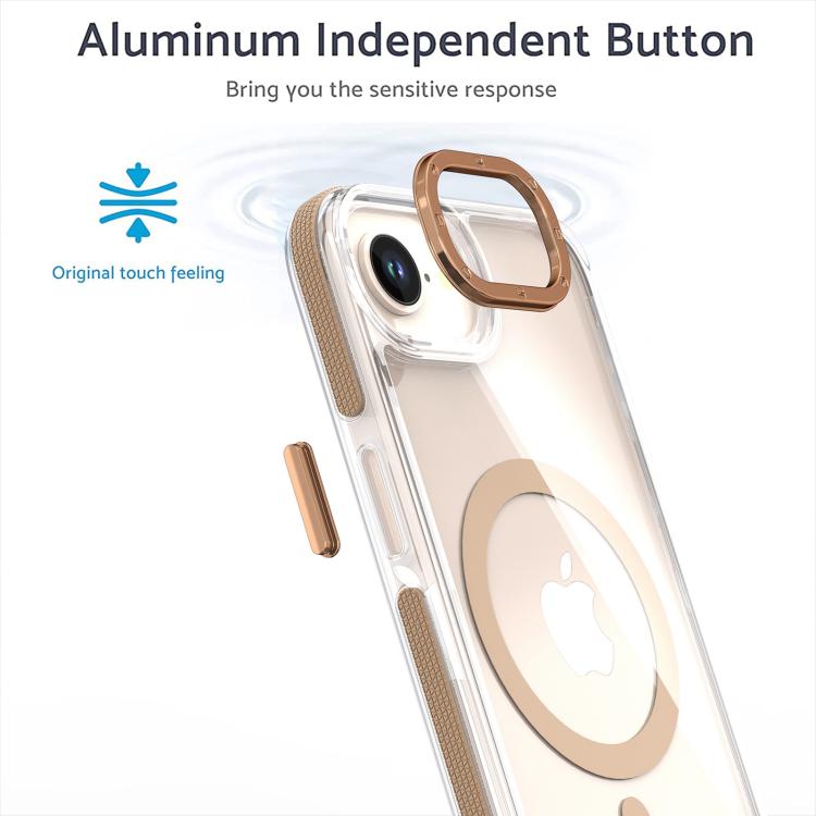 For iPhone 16e Dual-Color Clear Acrylic Hybrid TPU MagSafe Phone Case(Desert Gold) - iPhone 16e Cases by PMC TechLife | Online Shopping South Africa | PMC TechLife | Buy Now Pay Later Mobicred