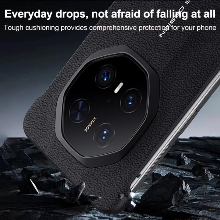 For Huawei Mate 60 RS Ultimate SULADA Frameless Top Layer Cowhide Leather Hybrid PC Phone Case(White) - Huawei Cases by SULADA | Online Shopping South Africa | PMC TechLife | Buy Now Pay Later Mobicred