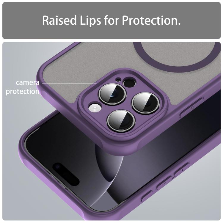 For iPhone 16e Fan Dun Series TPU Hybrid PC Frosted Magsafe Phone Case(Purple) - iPhone 16e Cases by PMC TechLife | Online Shopping South Africa | PMC TechLife | Buy Now Pay Later Mobicred