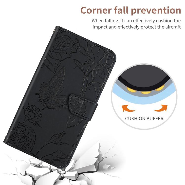 For Tecno Spark 40 4G Skin Feel Butterfly Embossed Flip Leather Phone Case(Black) - free shipping - PMC TechLife - Order now!