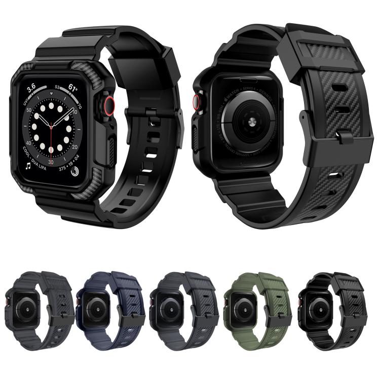For Apple Watch 46mm / 45mm / 44mm / 42mm VIETAO Carbon Fiber Silicone Strap(Dark Gray) - free shipping - PMc TechLife - Order now!