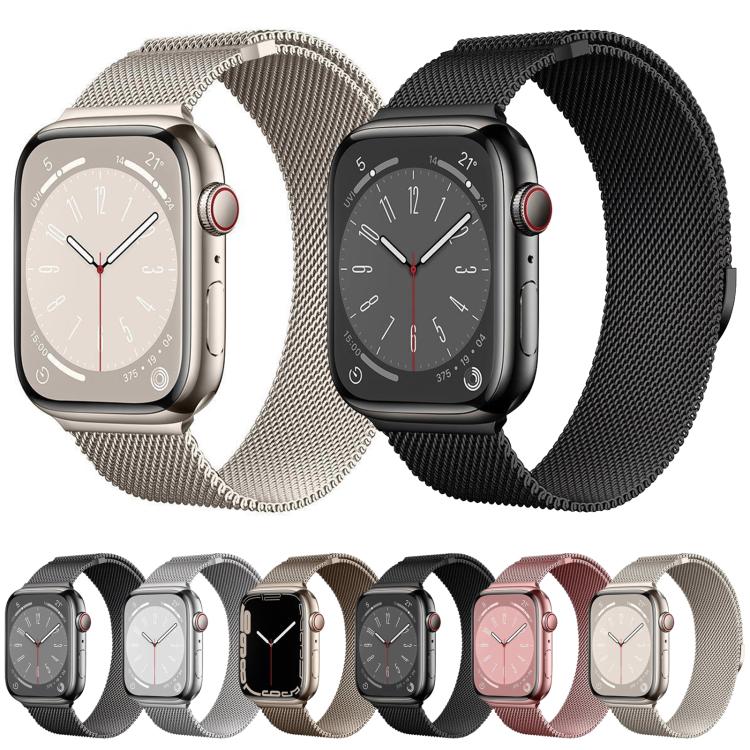 For Apple Watch 42mm / 41mm / 40mm / 38mm Kalebol Semi-circular Milanese Stainless Steel Strap(Gun Color) - Watch Bands by Kalebol | Online Shopping South Africa | PMC TechLife | Buy Now Pay Later Mobicred
