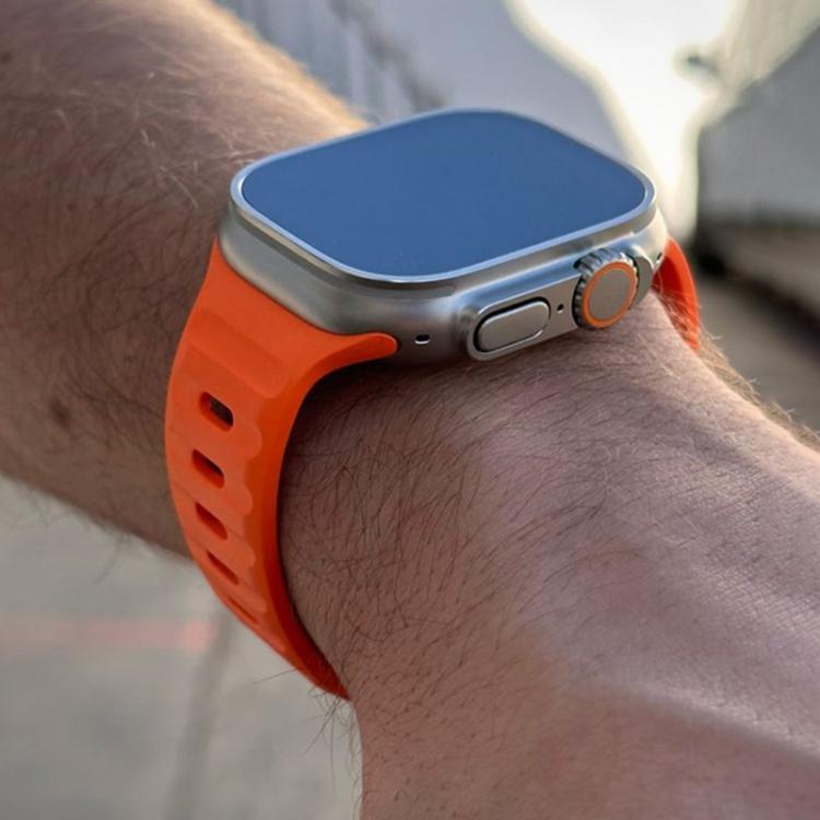 For Apple Watch 46mm / 49mm / 45mm / 44mm Kalebol Sport Silicone Strap(Dark Orange) - Watch Bands by Kalebol | Online Shopping South Africa | PMC TechLife | Buy Now Pay Later Mobicred