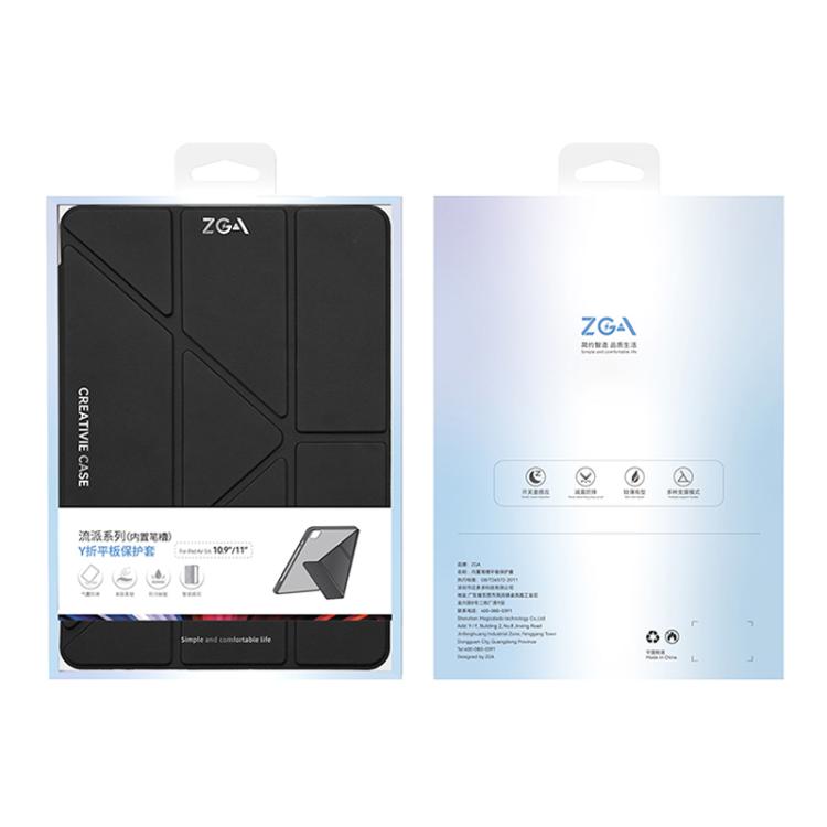 For iPad Air 11 2025 / 2024 ZGA Genre Series Y-Fold Leather Tablet Case with Pen Slot(Blue) - free shipping - PMc TechLife - Order now!