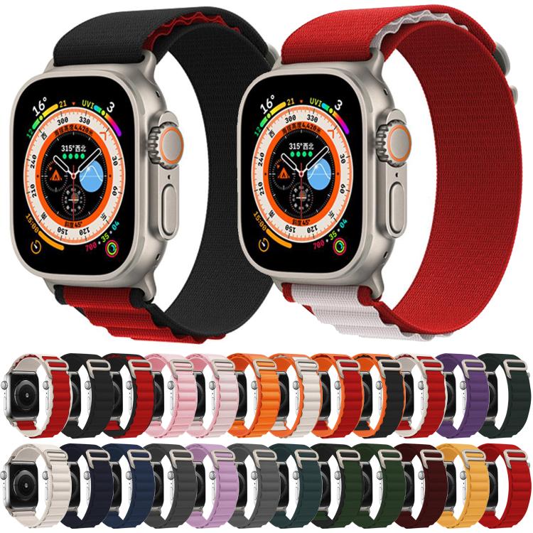 For Apple Watch 42mm / 41mm / 40mm / 38mm Kalebol Aline Nylon Loop Watch Band(Orange+White) - Watch Bands by Kalebol | Online Shopping South Africa | PMC TechLife | Buy Now Pay Later Mobicred