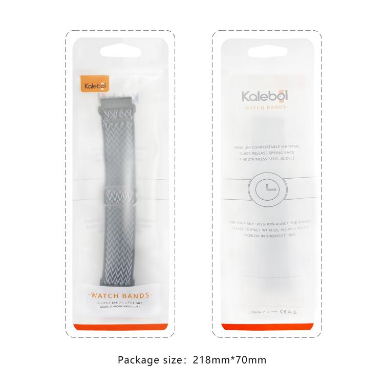 For Apple Watch 42mm / 41mm / 40mm / 38mm Kalebol Eight Buckle Wavy Braided Nylon Watch Band(Bright White) - Watch Bands by Kalebol | Online Shopping South Africa | PMC TechLife | Buy Now Pay Later Mobicred