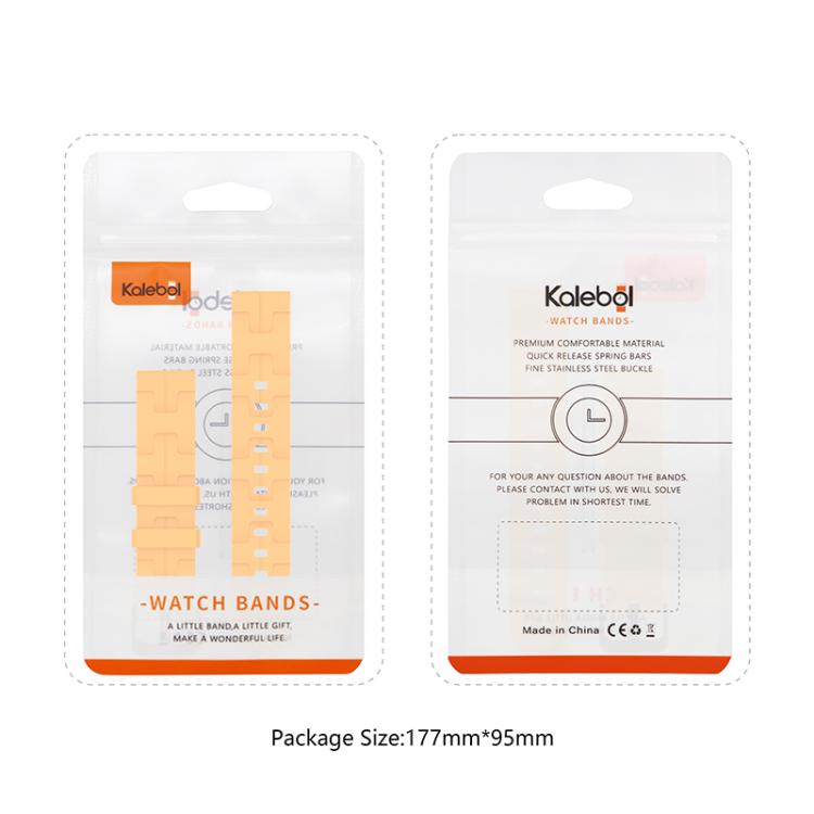 20mm Kalebol Solid Color Black Buckle Round Tail Silicone Watch Band(White) - 20mm Bands by Kalebol | Online Shopping South Africa | PMc TechLife | Buy Now Pay Later Mobicred