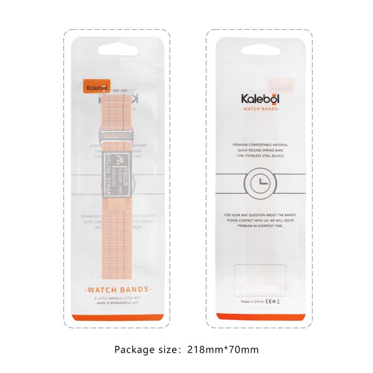 For Apple Watch 42mm / 41mm / 40mm / 38mm Kalebol Dual-section Sports Nylon Loop Watch Band(Orange) - Watch Bands by Kalebol | Online Shopping South Africa | PMC TechLife | Buy Now Pay Later Mobicred
