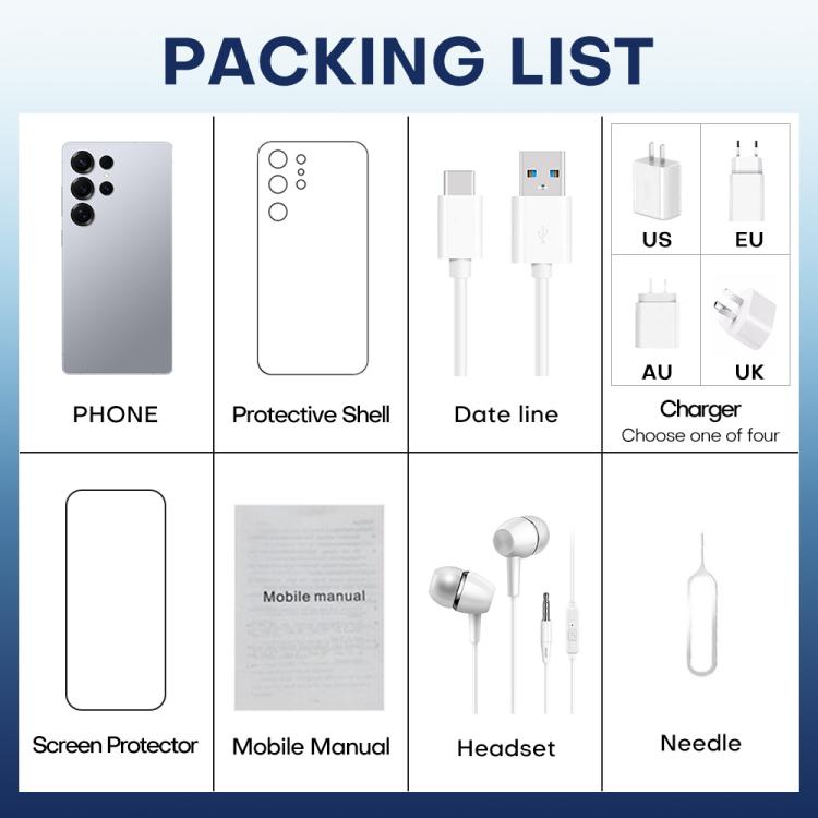 F102 / S25 Ultra, 4GB+64GB, 6.75 inch Android 11 MTK6762 Octa Core, Network: 4G, Dual SIM, Support Wireless Charging, Plug:UK Plug(Titanium Sliver) - free shipping - PMc TechLife - Order now!