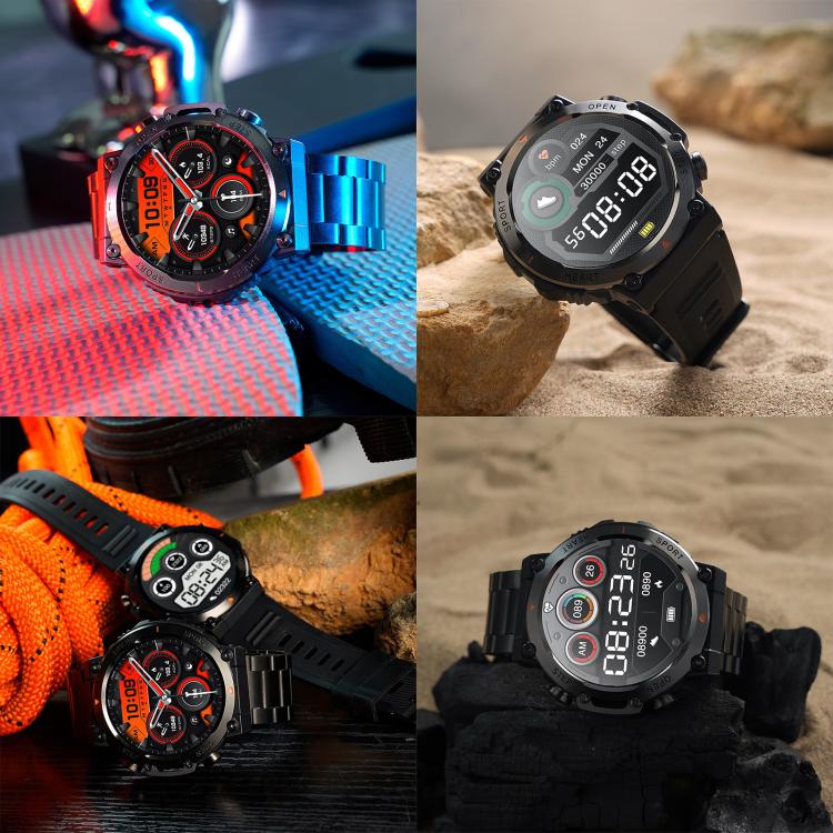 AK61 BT Call Smart Watch, Support Blood Pressure / Heart Rate / Sports Health Monitoring Fitness Tracker(Black Silicone) - free shipping - PMC TechLife - Order now!