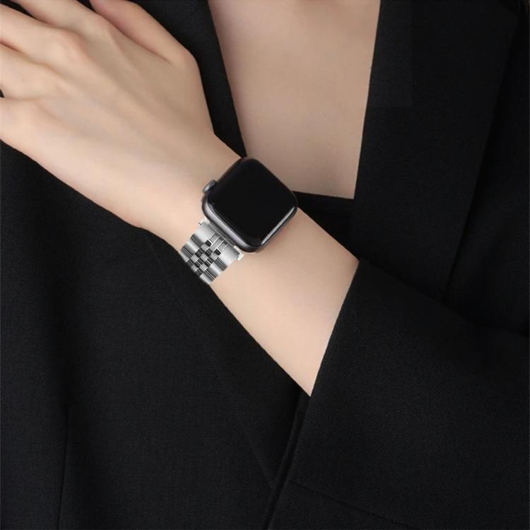 For Apple Watch 42mm / 41mm / 40mm / 38mm Quick Release Five-bead Metal Watch Band(Silver) - free shipping - PMC TechLife - Order now!