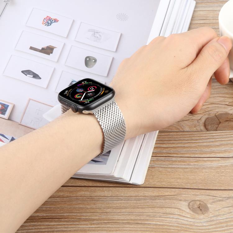 For Apple Watch 46mm / 49mm / 45mm / 44mm Double-section Magnetic Milanese Steel Watch Band(Rose Gold) - free shipping - PMC TechLife - Order now!