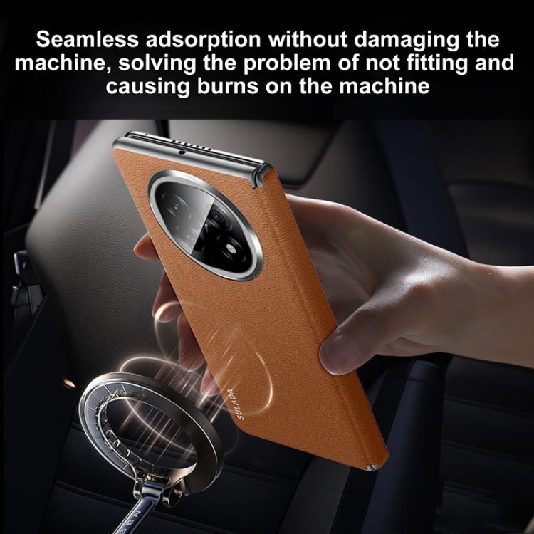 For OPPO Find N5 SULADA Frameless Top Layer Cowhide Leather Hybrid PC Phone Case(Red) - free shipping - PMC TechLife - Order now!