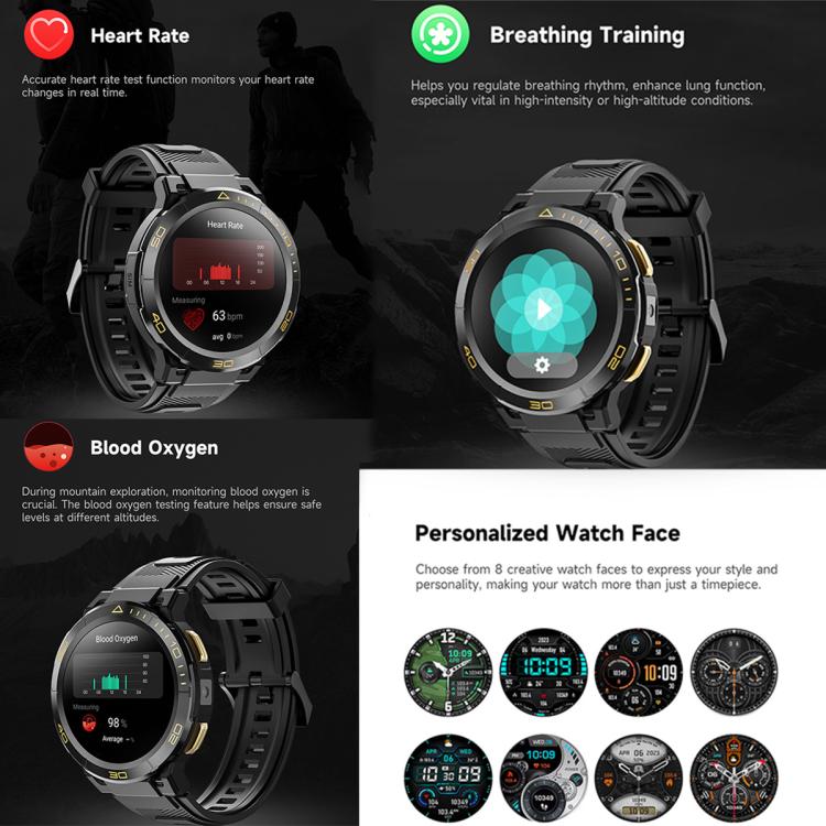 UNIWA DM300 4G Android Watch Phone, 4GB+64GB, 1.43 inc Unisoc SL8541E Quad Core, Support Heart Rate / Blood Oxygen(Black) - free shipping - PMc TechLife - Order now!