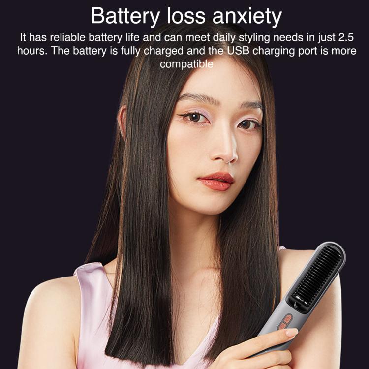 K-SKIN KD382B Negative Ion Hair Care Type-C Wireless Hair Straightening Comb(Grey) - free shipping - PMC TechLife - Order now!