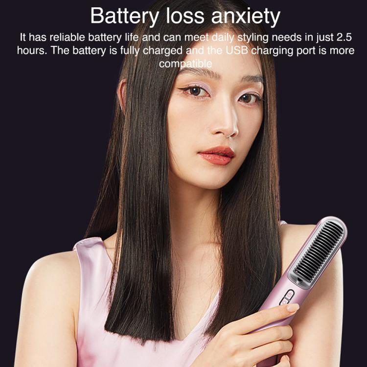 K-SKIN KD382S Negative Ion Hair Care Type-C Wireless Hair Straightening Comb(Purple) - free shipping - PMC TechLife - Order now!