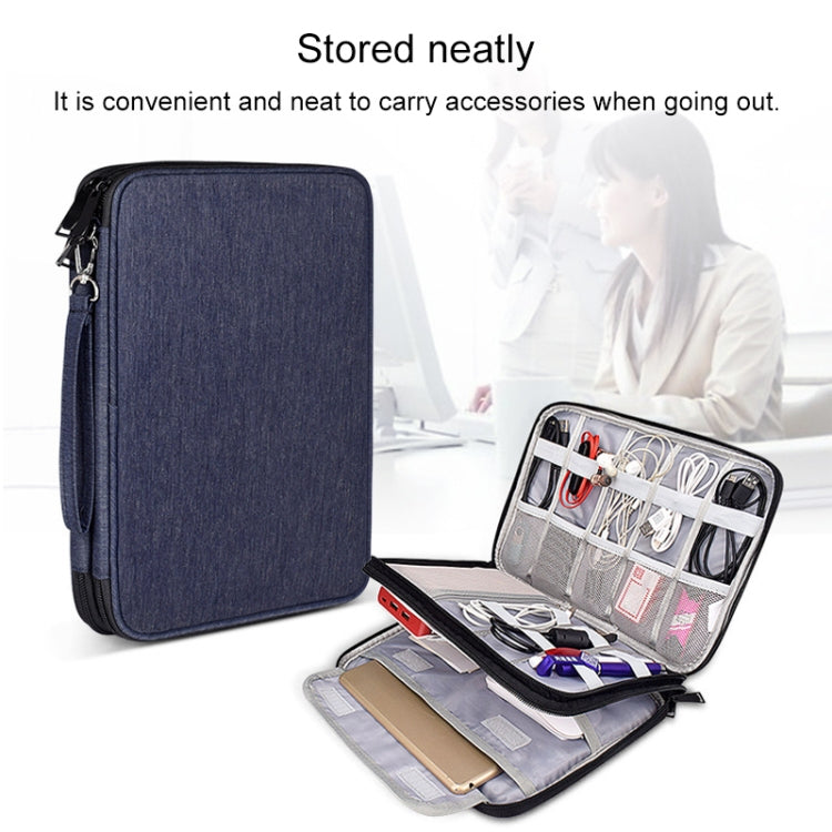 SM01 Multi-function Waterproof Double Layer Data Cable Earphone U Disk Digital Accessories Storage Bag, Size: L(Black) - free shipping - PMC Jewellery - Order now!