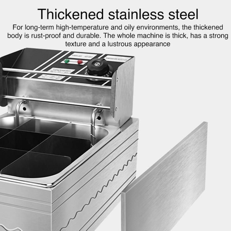 Multifunctional Commercial Stainless Steel Thick Electric Fryer Electric Boiler, Single Cylinder Extended 12L(UK Plug) - free shipping - PMC TechLife - Order now!