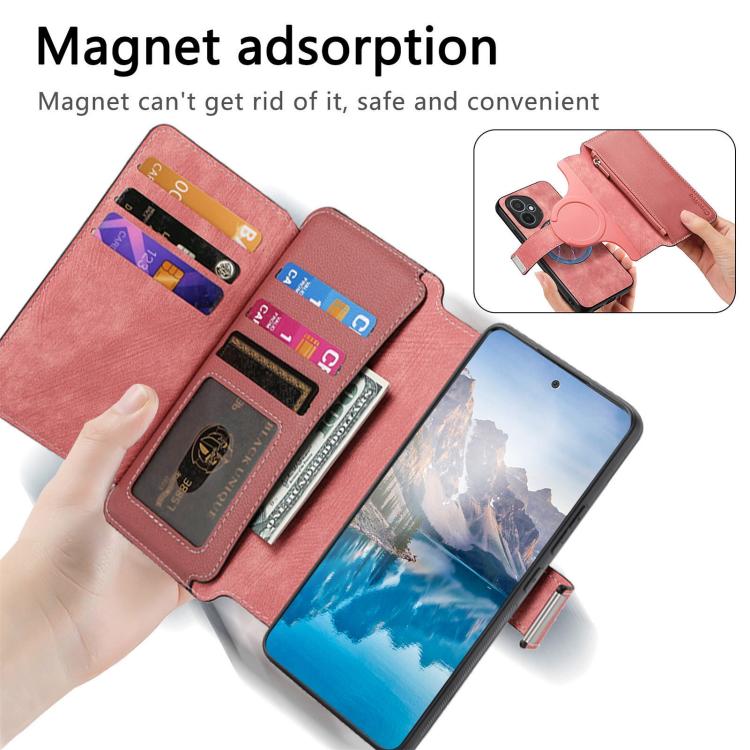 For Honor 400 Global 156.5mm CaseNeo MagSafe RFID Anti-theft Zipper Wallet Retro Leather Phone Case(Pink) - free shipping - PMC TechLife - Order now!