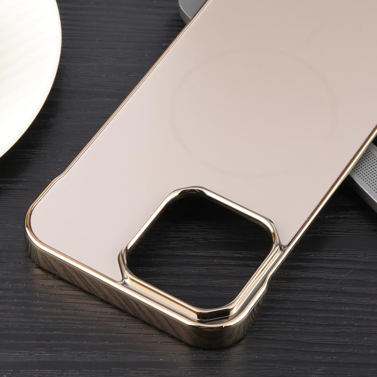 For iPhone 15 Pro Electroplating Frameless Frosted Anti-Glare PC MagSafe Phone Case(Desert Gold) - free shipping - PMC TechLife - Order now!