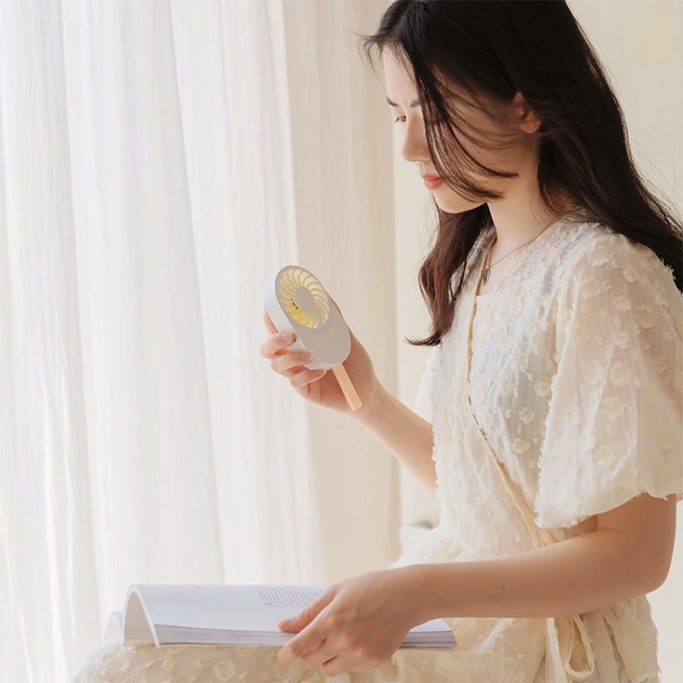 LLD-17 0.7-1.2W Ice Cream Shape Portable 2 Speed Control USB Charging Handheld Fan with Lanyard (Pink) - Electric Fans by PMC TechLife | Online Shopping South Africa | PMC TechLife | Buy Now Pay Later Mobicred