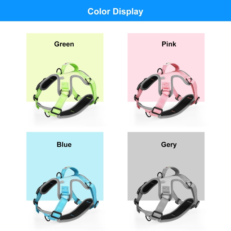 FunAdd Traction Rope Reflective Breathable Nylon Pet Vest Dog Harness, Size: M (Grey) - Leashes & Chest Strap by FunAdd | Online Shopping South Africa | PMC TechLife | Buy Now Pay Later Mobicred