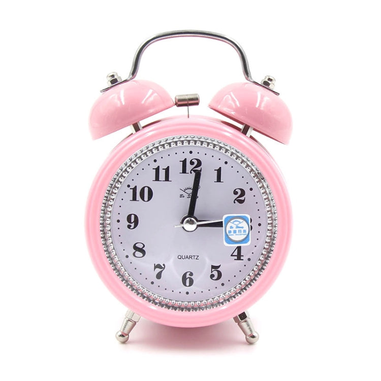 Fashion Mute Metal Alarm Clock with Night Light, Size: 12*8.5cm(Pink) - Alarm Clocks by PMc TechLife | Online Shopping South Africa | PMc TechLife | Buy Now Pay Later Mobicred