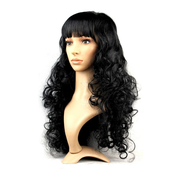 Colorful Wild-Curl Up Party Headwear Wavy Long PET Wigs For Female(Black) - free shipping - PMC TechLife - Order now!