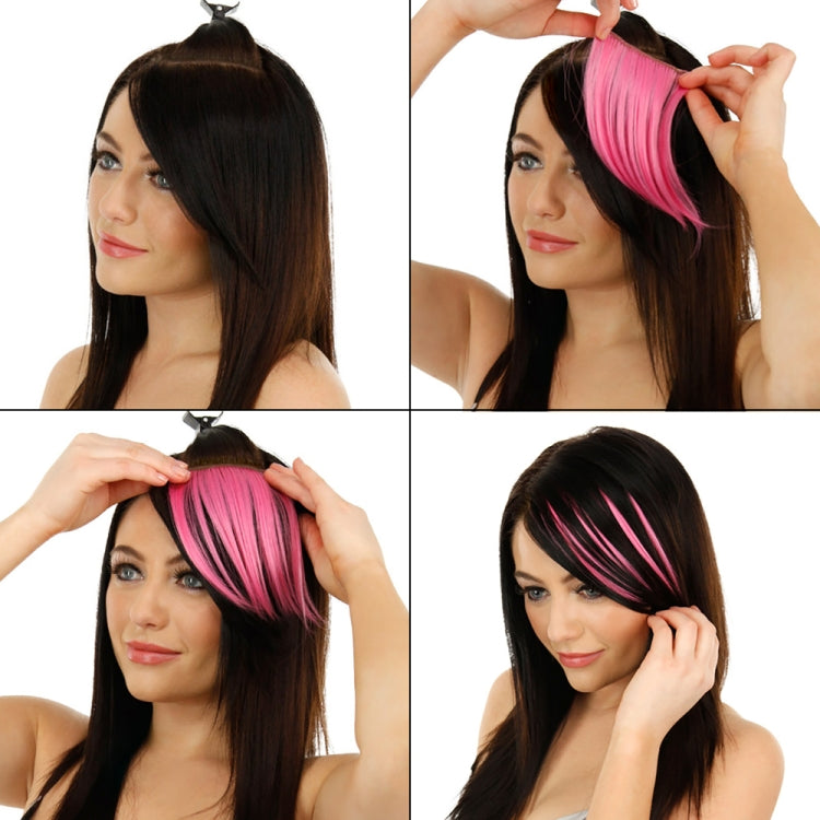 Color Gradient Invisible Seamless Hair Extension Wig Piece Straight Hair Piece Color Bangs Hair Piece(Granny Gray) - free shipping - PMC TechLife - Order now!