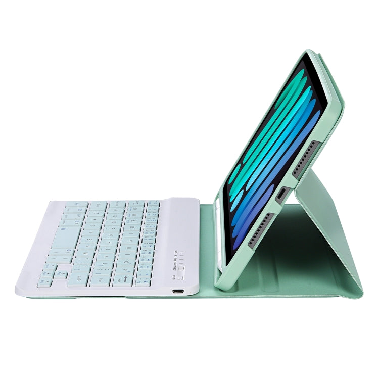 C06B Ultra-thin Candy Colors Bluetooth Keyboard Tablet Case for iPad mini 6 / mini 7 , with Stand & Pen Slot (Green) - free shipping - PMC Jewellery - Order now!