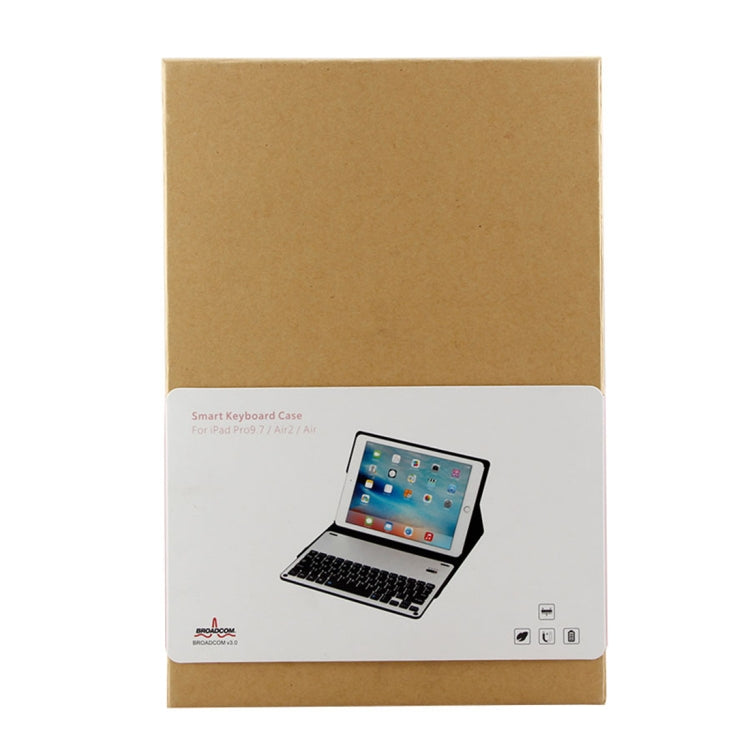 FT-1038B Detachable Bluetooth 3.0 Aluminum Alloy Keyboard + Lambskin Texture Leather Tablet Case for iPad Air / Air 2 / iPad Pro 9.7 inch, with Water Repellent / Three-gear Angle Adjustment / Magnetic / Sleep Function (Red) - For iPad Pro by PMC TechLife | Online Shopping South Africa | PMC TechLife