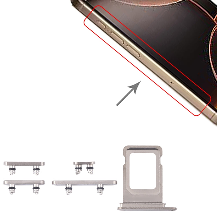 For iPhone 16 Pro Original SIM Card Tray + Side Keys (Silver) - by PMC Jewellery | Online Shopping South Africa | PMC Jewellery | Buy Now Pay Later Mobicred